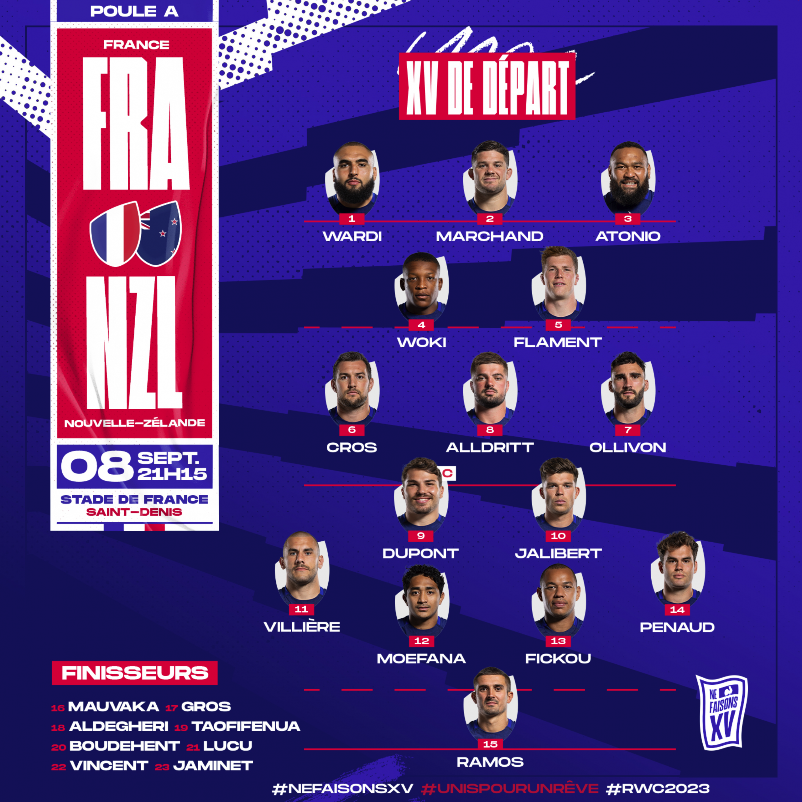 Composition rugby france coupe du monde 2023