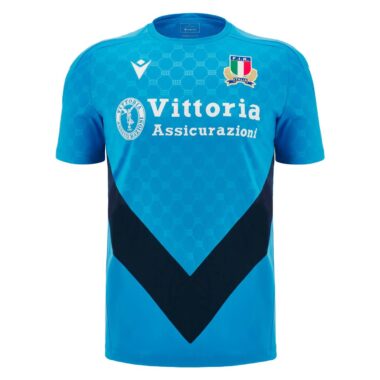 Maillot Rugby Italie Entrainement Bleu Clair Macron