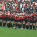 Canada rugby team during anthems at RWC